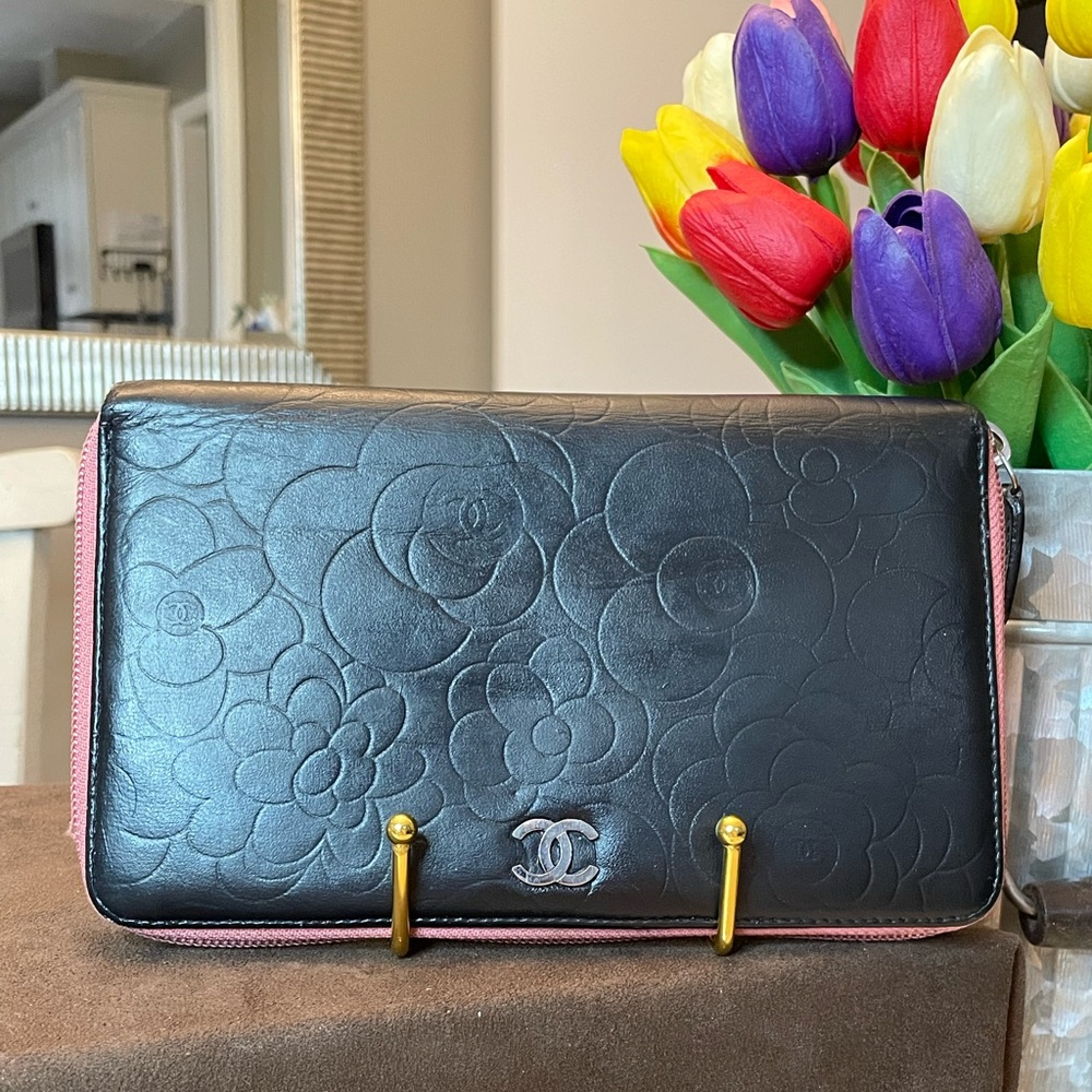 *COA Included* Chanel Camellia Zip Around Organizer Wallet